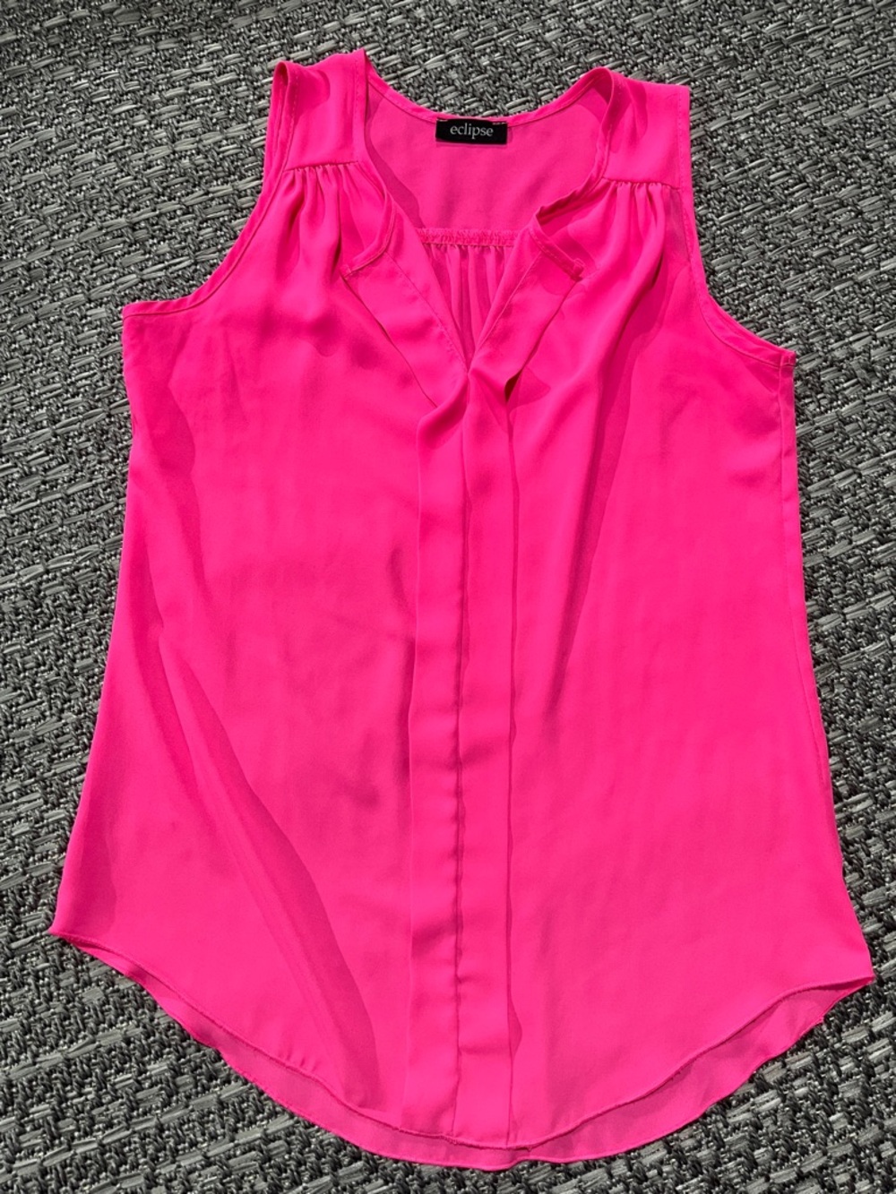 Eclipse | Hot Pink Blouse With Flowy Detail Down Front